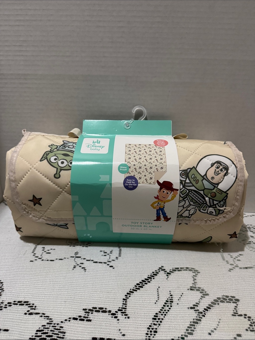 Disney Baby Toy Story Woody Buzz Rex Alien Waterproof Outdoor Blanket 50”x60”